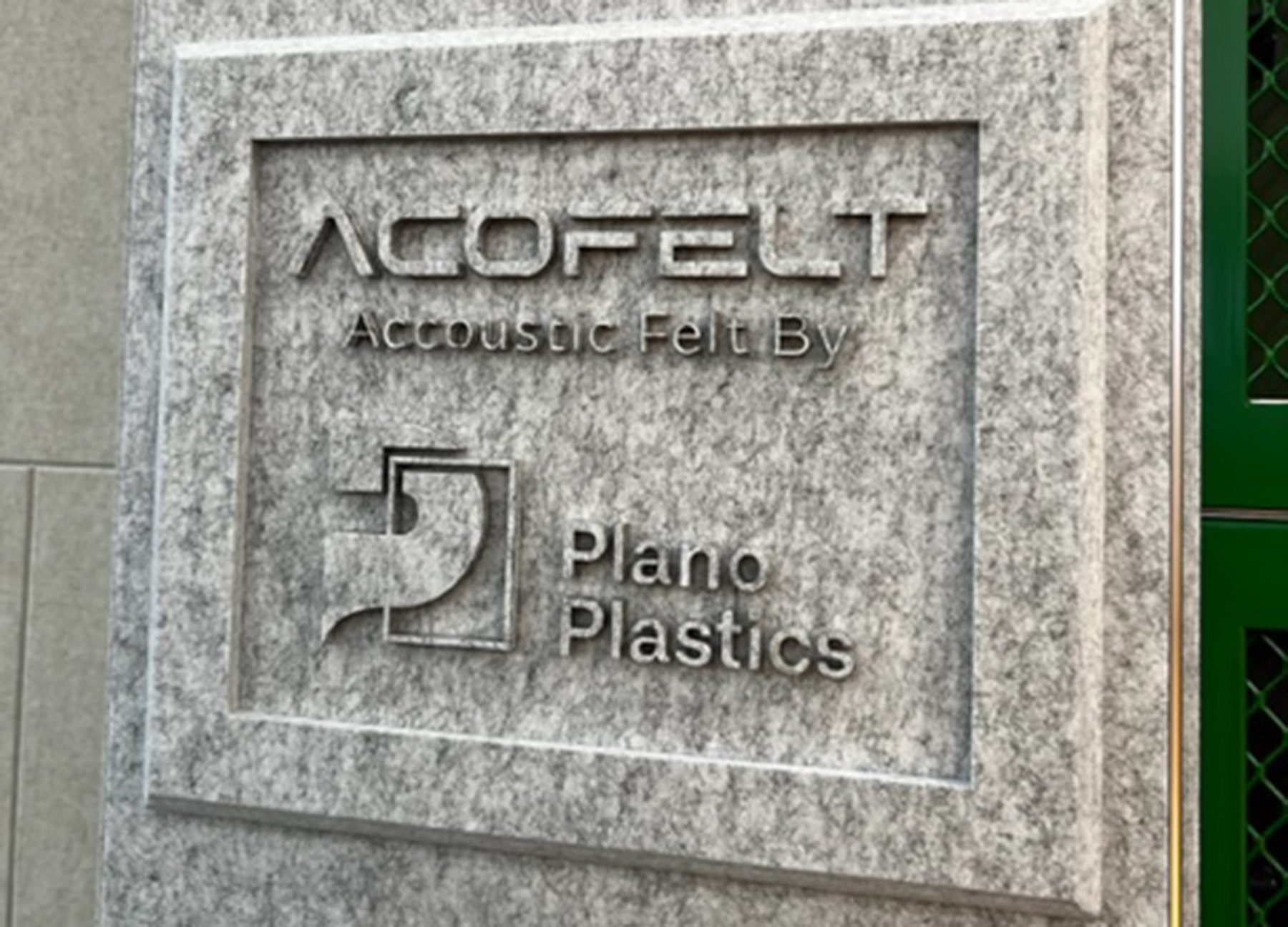 Logobord pet vilt- AcoFelt -gerecyclede pet materialen- 3d effect vilt wanddecoratie